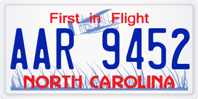 NC license plate AAR9452