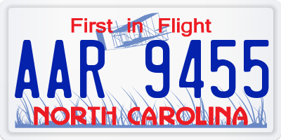 NC license plate AAR9455