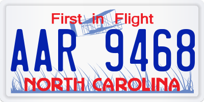 NC license plate AAR9468
