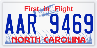 NC license plate AAR9469