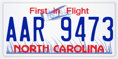 NC license plate AAR9473