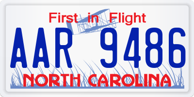 NC license plate AAR9486