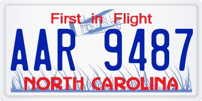 NC license plate AAR9487