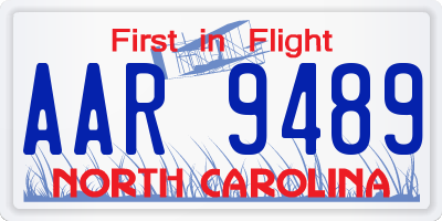 NC license plate AAR9489