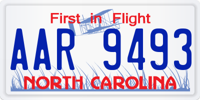 NC license plate AAR9493