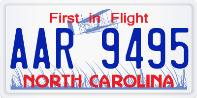 NC license plate AAR9495