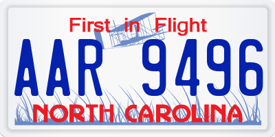 NC license plate AAR9496