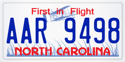 NC license plate AAR9498