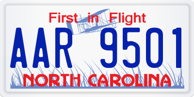 NC license plate AAR9501