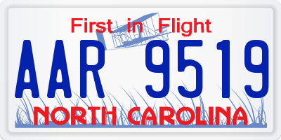 NC license plate AAR9519