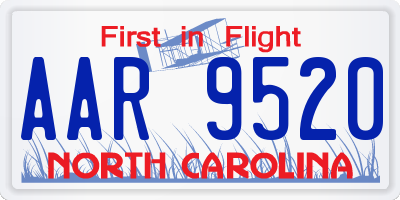 NC license plate AAR9520