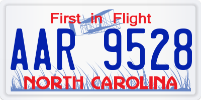 NC license plate AAR9528