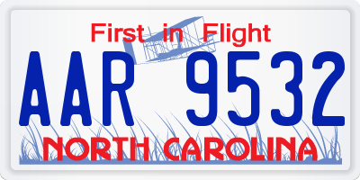 NC license plate AAR9532