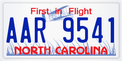 NC license plate AAR9541