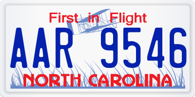 NC license plate AAR9546