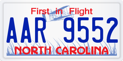 NC license plate AAR9552