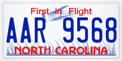 NC license plate AAR9568