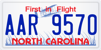 NC license plate AAR9570