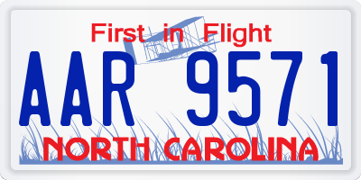 NC license plate AAR9571
