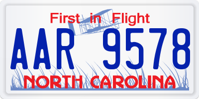 NC license plate AAR9578