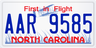 NC license plate AAR9585