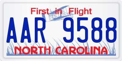 NC license plate AAR9588