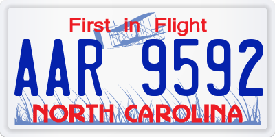 NC license plate AAR9592