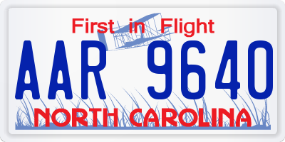 NC license plate AAR9640