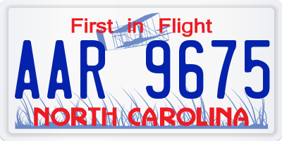 NC license plate AAR9675