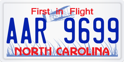 NC license plate AAR9699