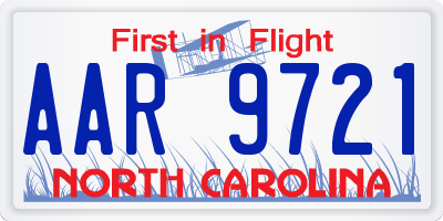 NC license plate AAR9721