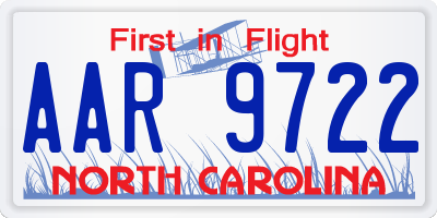 NC license plate AAR9722