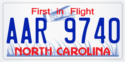 NC license plate AAR9740