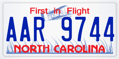NC license plate AAR9744