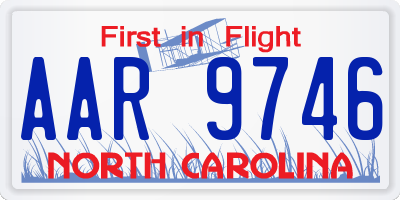 NC license plate AAR9746