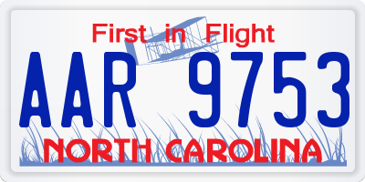 NC license plate AAR9753