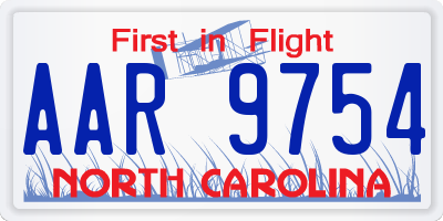 NC license plate AAR9754