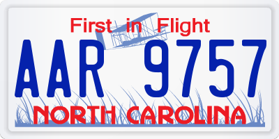 NC license plate AAR9757