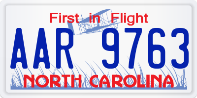 NC license plate AAR9763