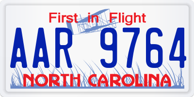NC license plate AAR9764