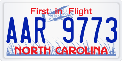 NC license plate AAR9773