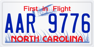 NC license plate AAR9776