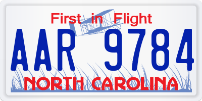 NC license plate AAR9784