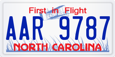 NC license plate AAR9787