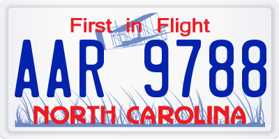 NC license plate AAR9788