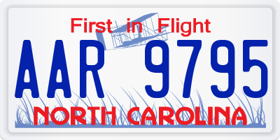 NC license plate AAR9795