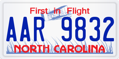 NC license plate AAR9832