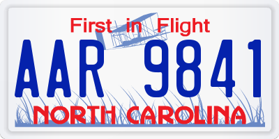 NC license plate AAR9841