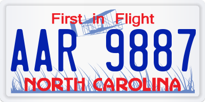 NC license plate AAR9887