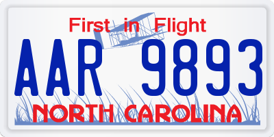 NC license plate AAR9893